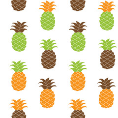 Seamless pineapple pattern Vector illustration. Hand drawn.