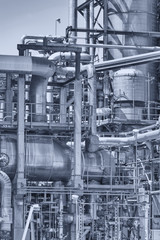 Chemical refinery plant blue tint