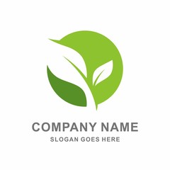 Organic Farm Green Plant Vector Logo Template