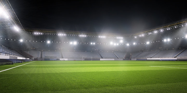 Football stadium in lights