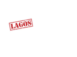 lagos red stamp on white background