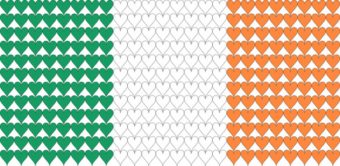 The Irish flag in hearts