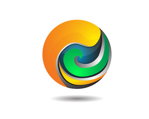 Abstract Glossy Sphere Logo Icon