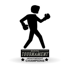 Boxing design. Tournament icon. White background , vector