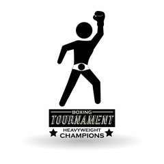 Boxing design. Tournament icon. White background , vector