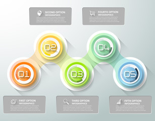 Abstract 3d infographic template 5 steps, can be used for workflow layout, diagram, number option