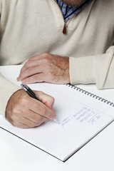 image of a businessman making notes.