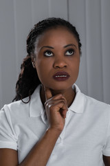 Portrait Of Young Woman Thinking