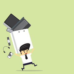 Guy With  Shopping Bags Vector Illustration in Cartoon