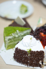 Sweeties with various pieces of cake