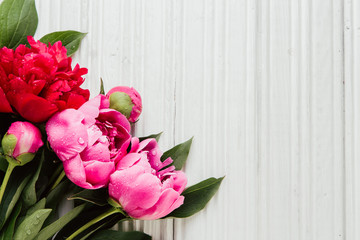 Mother day background with peonies flowers