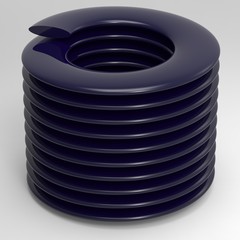 Coil spring. 3D illustration. 3D CG.
