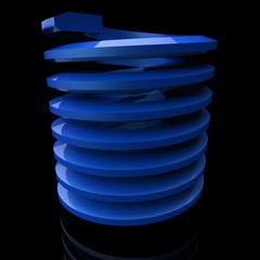 Coil spring. 3D illustration. 3D CG.