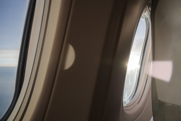 Natural sun light to airplane cabin