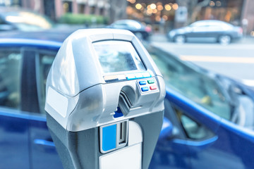 parking machine with electronic payment on road