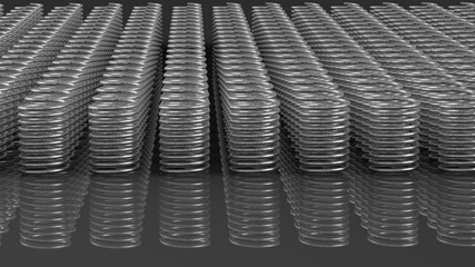 Coil springs. 3D illustration. 3D CG.