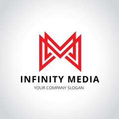 Infinity media logo. M letter logo. vector logo template.