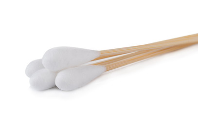 cotton bud on white background