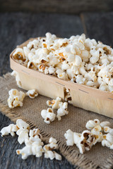 Homemade salty popcorn
