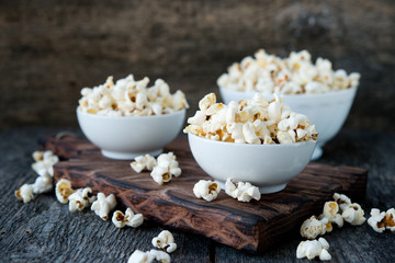 Homemade salty popcorn
