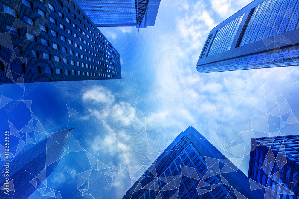Aufkleber smart building and mesh network, abstract image visual
