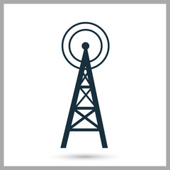 Radio tower icon on the background