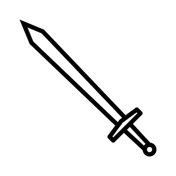 Long Sword Or Claymore Blade Line Art Icon For Games And Websites