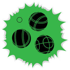 Bocce Balls flat Icon - green background - 112354701