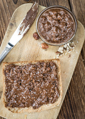 Sandwich with chocolate Cream