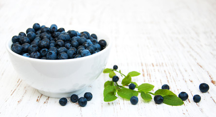 Fototapeta na wymiar Bowl with Blueberries