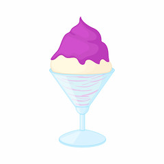 Vanilla ice cream with blueberry sauce icon