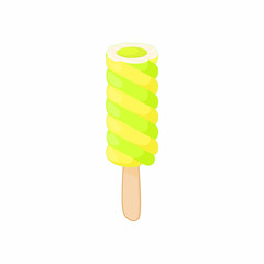 Frosty lemon and lime fruit popsicle icon