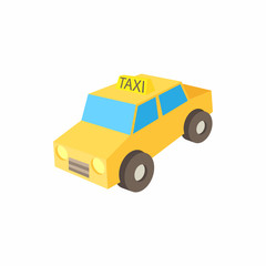 Taxi car icon, cartoon style