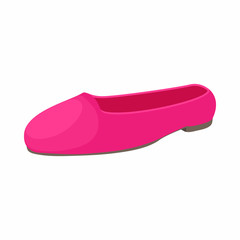 Pink ballet shoes icon, cartoon style