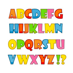 Colorful English alphabet.