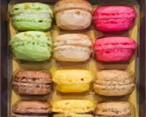 set of macaroons close up