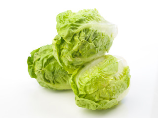 Fototapeta premium natural lettuce hearts isolated on white