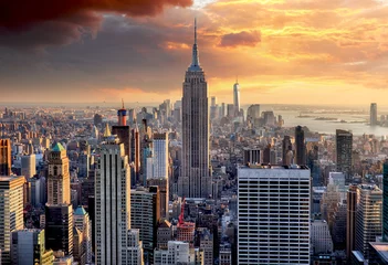 Fototapete Empire State Building Ölraffinerieanlage mit Schornstein