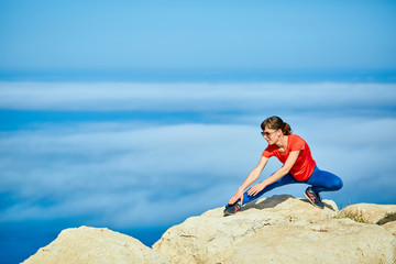 young woman at early morning