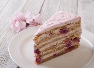 Pink cake close-up