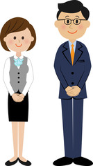 会社員　笑顔　男女