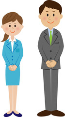 会社員　笑顔　男女