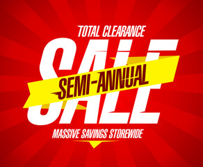 Semi annual sale banner, total clearance