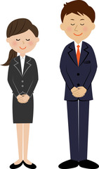 会社員　お辞儀　男女