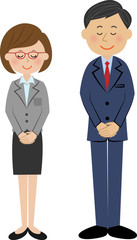 会社員　お辞儀　男女