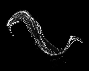 Blue water splash isolated on black background © Jag_cz