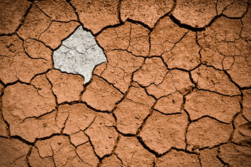 Cracked soil ground