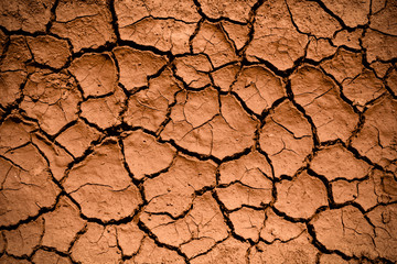 Cracked soil ground