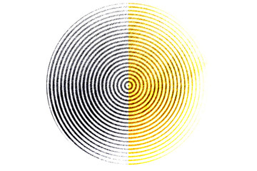 Silver and gold halftone circle grunge