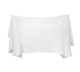 Cloth white banner. Illustration isolated on transparent vector  background.